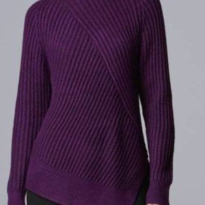 Simply Vera Vera Wang Asymmetrical Mix-Stitch Sweater